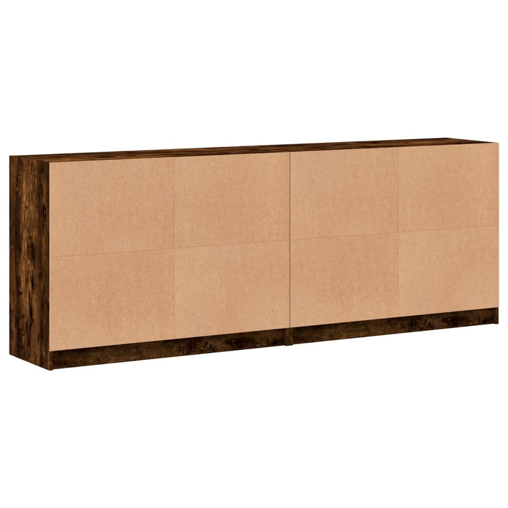 Bibliothèque avec portes chêne fumé 204x37x75 cm - XIOS