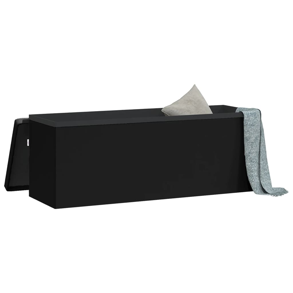 Banc de rangement pliable noir PVC - XIOS