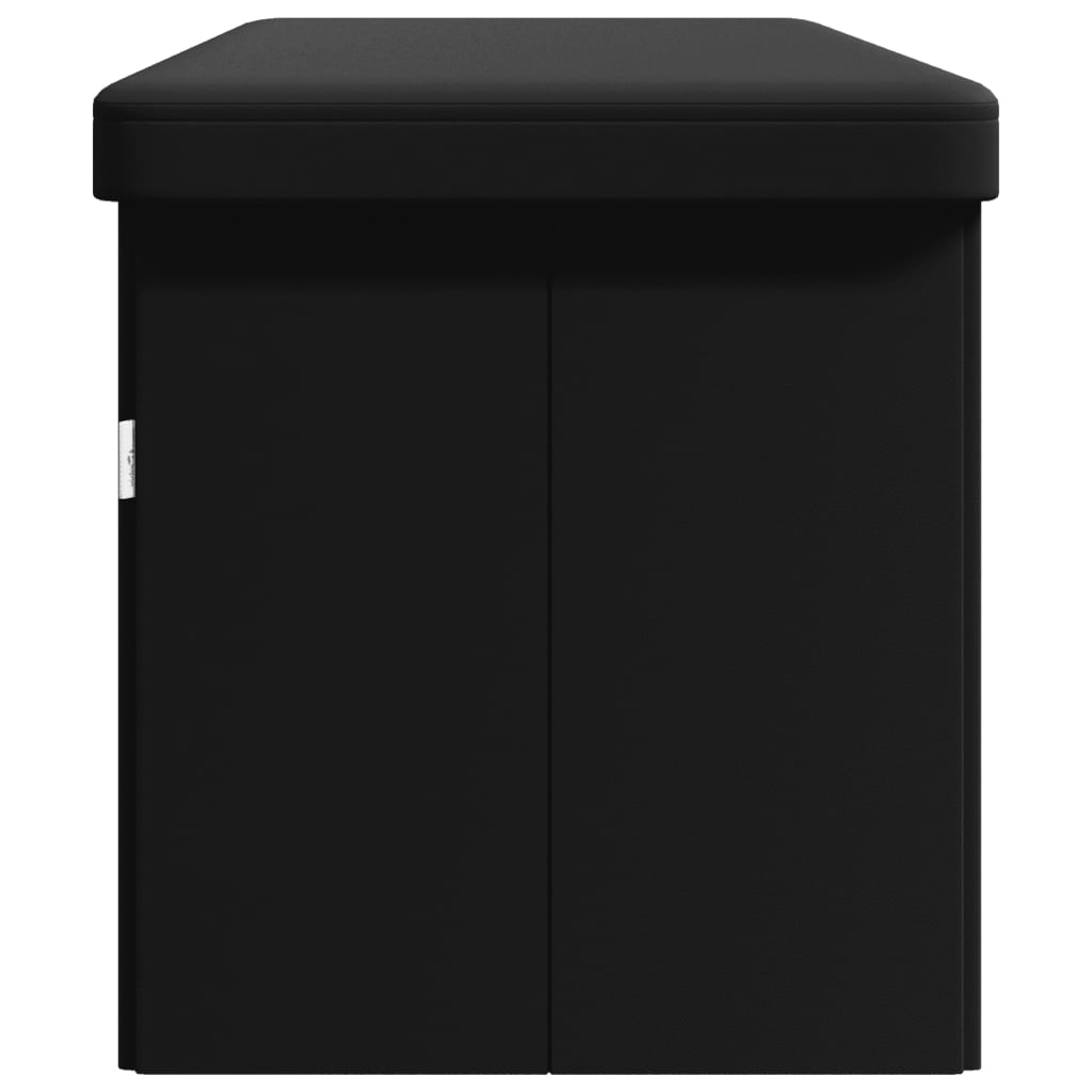 Banc de rangement pliable noir PVC - XIOS