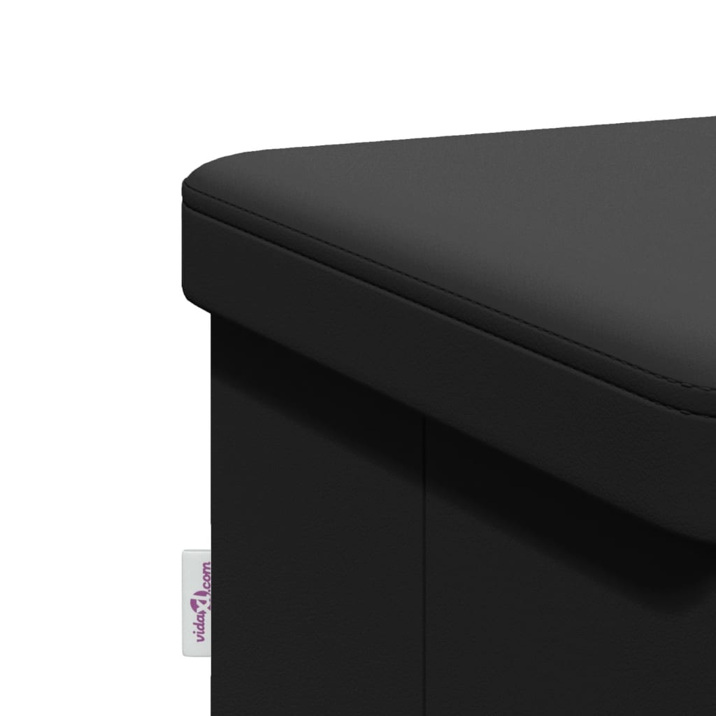 Banc de rangement pliable noir PVC - XIOS