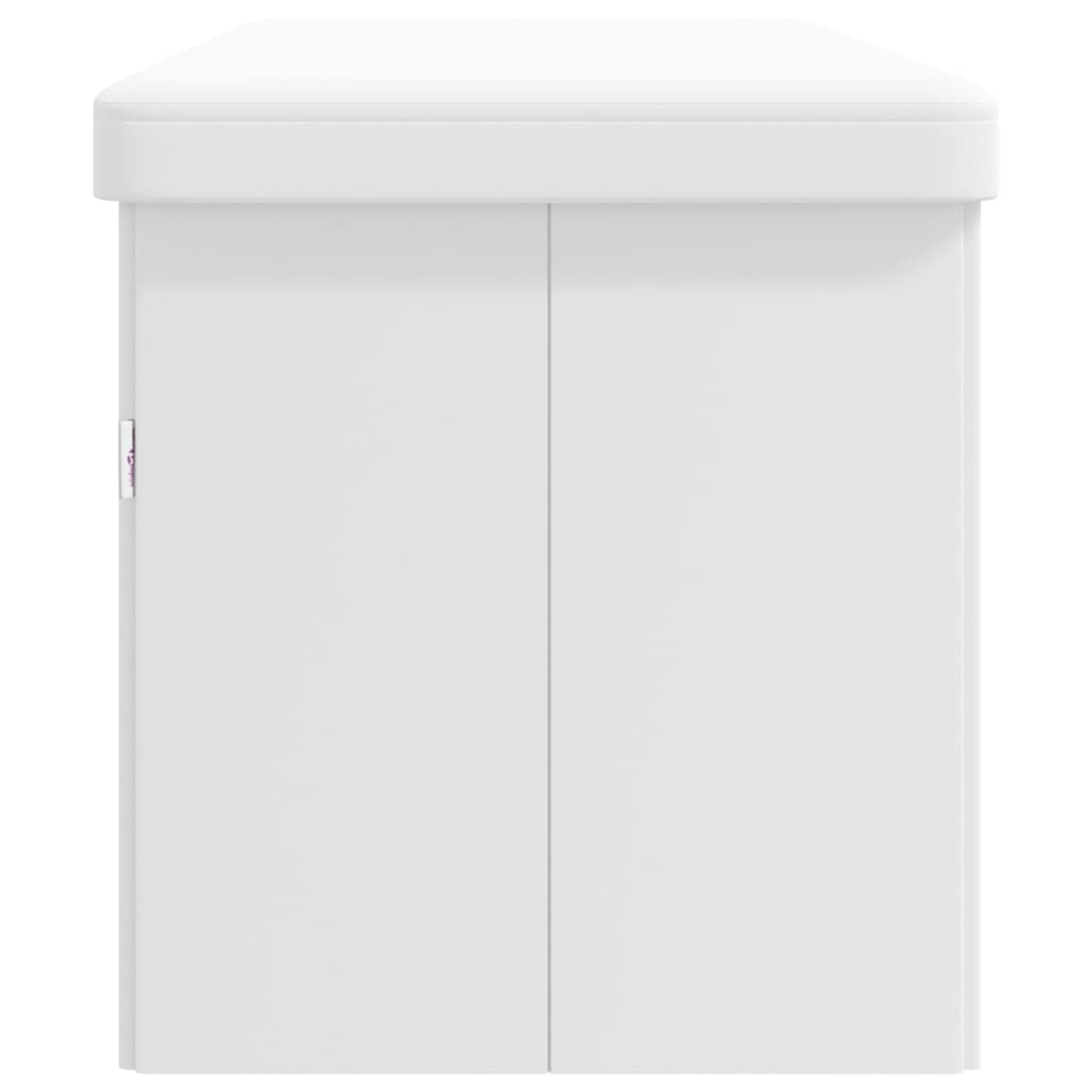 Banc de rangement pliable blanc PVC - XIOS