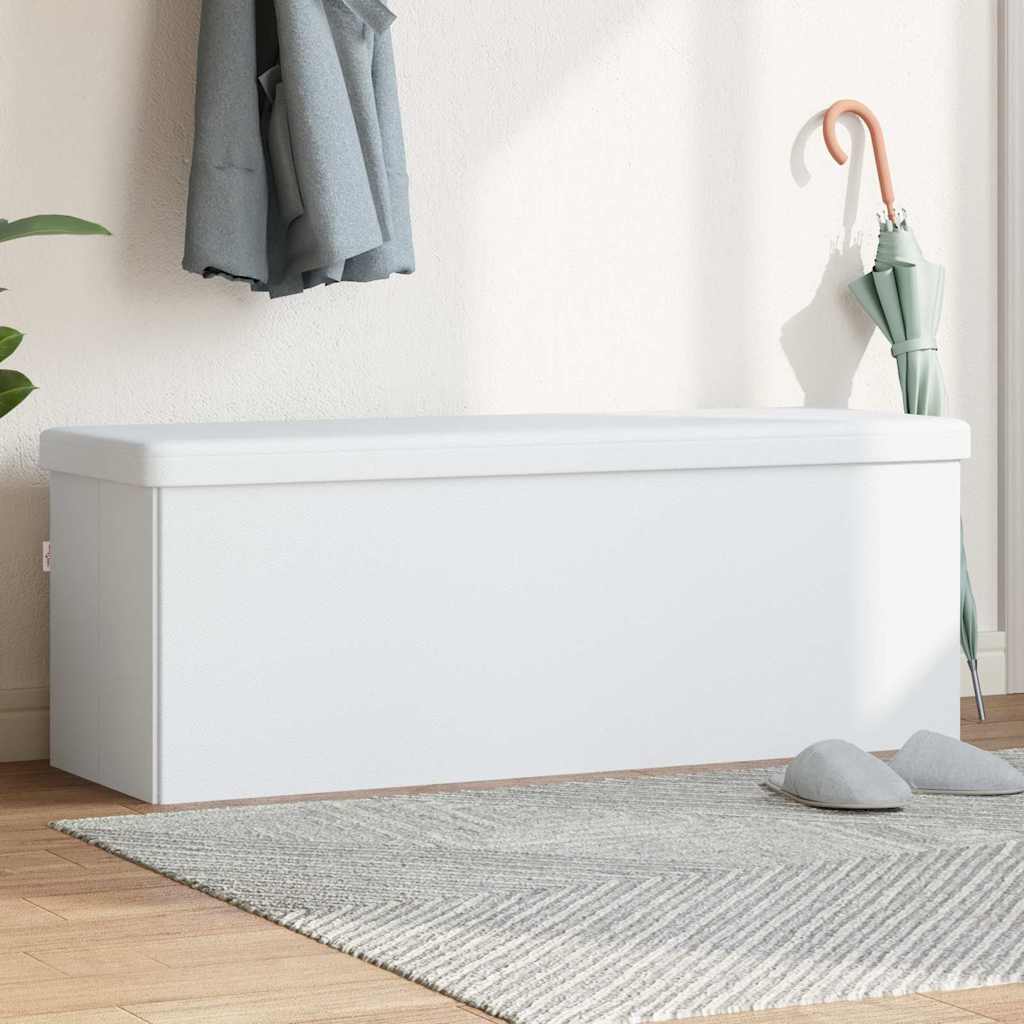 Banc de rangement pliable blanc PVC - XIOS