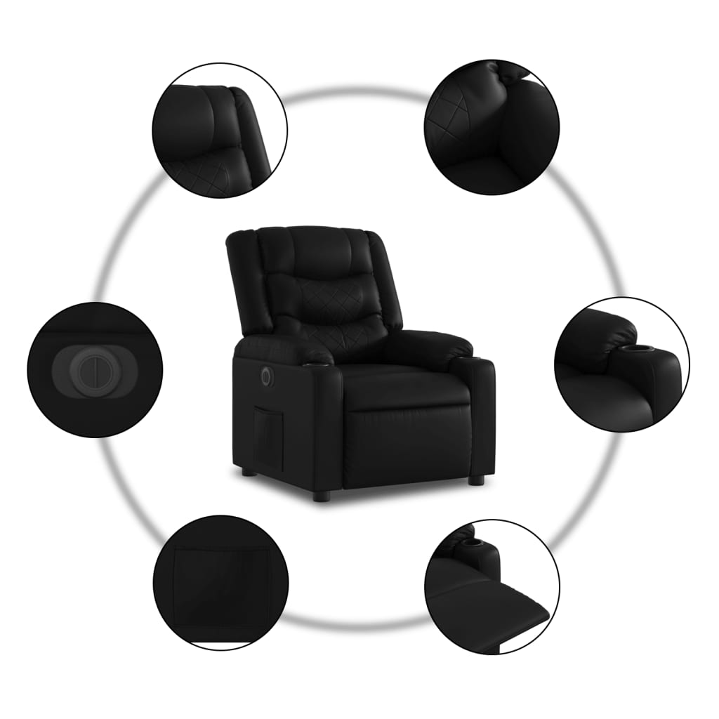 Fauteuil inclinable électrique Noir Similicuir - XIOS