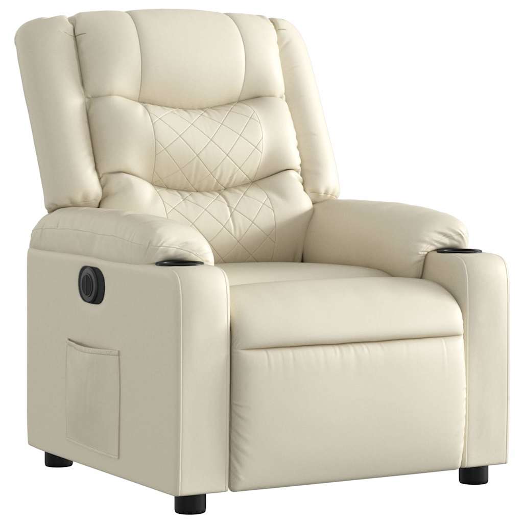 Fauteuil inclinable électrique Crème Similicuir - XIOS