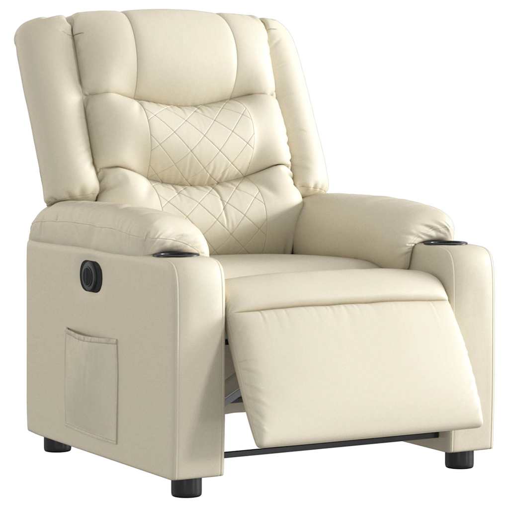 Fauteuil inclinable électrique Crème Similicuir - XIOS