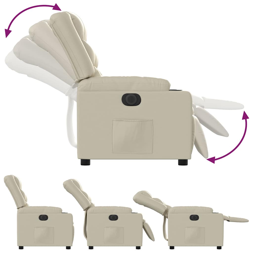 Fauteuil inclinable électrique Crème Similicuir - XIOS