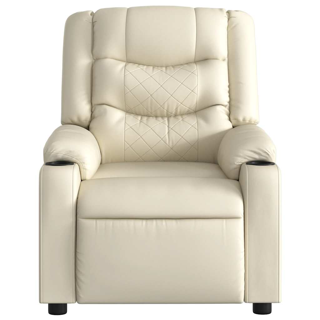 Fauteuil inclinable électrique Crème Similicuir