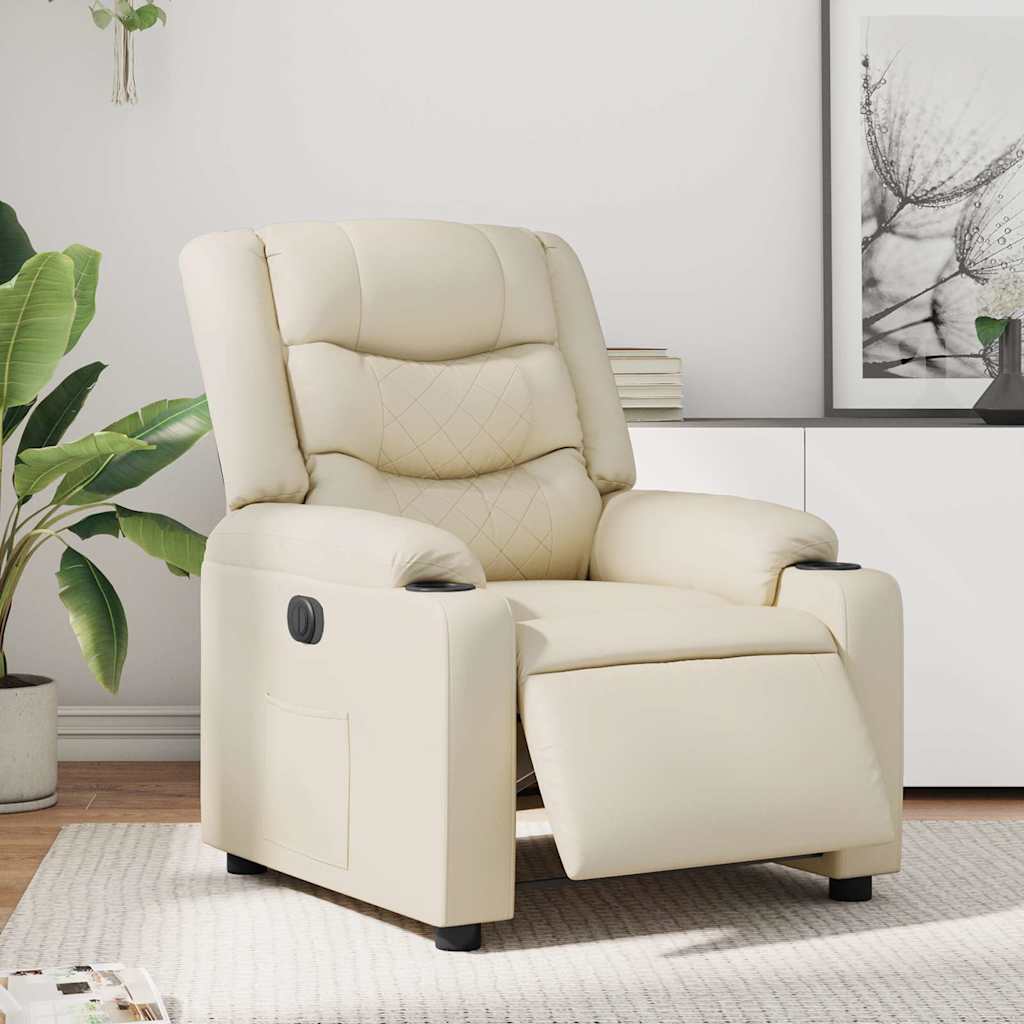 Fauteuil inclinable électrique Crème Similicuir - XIOS