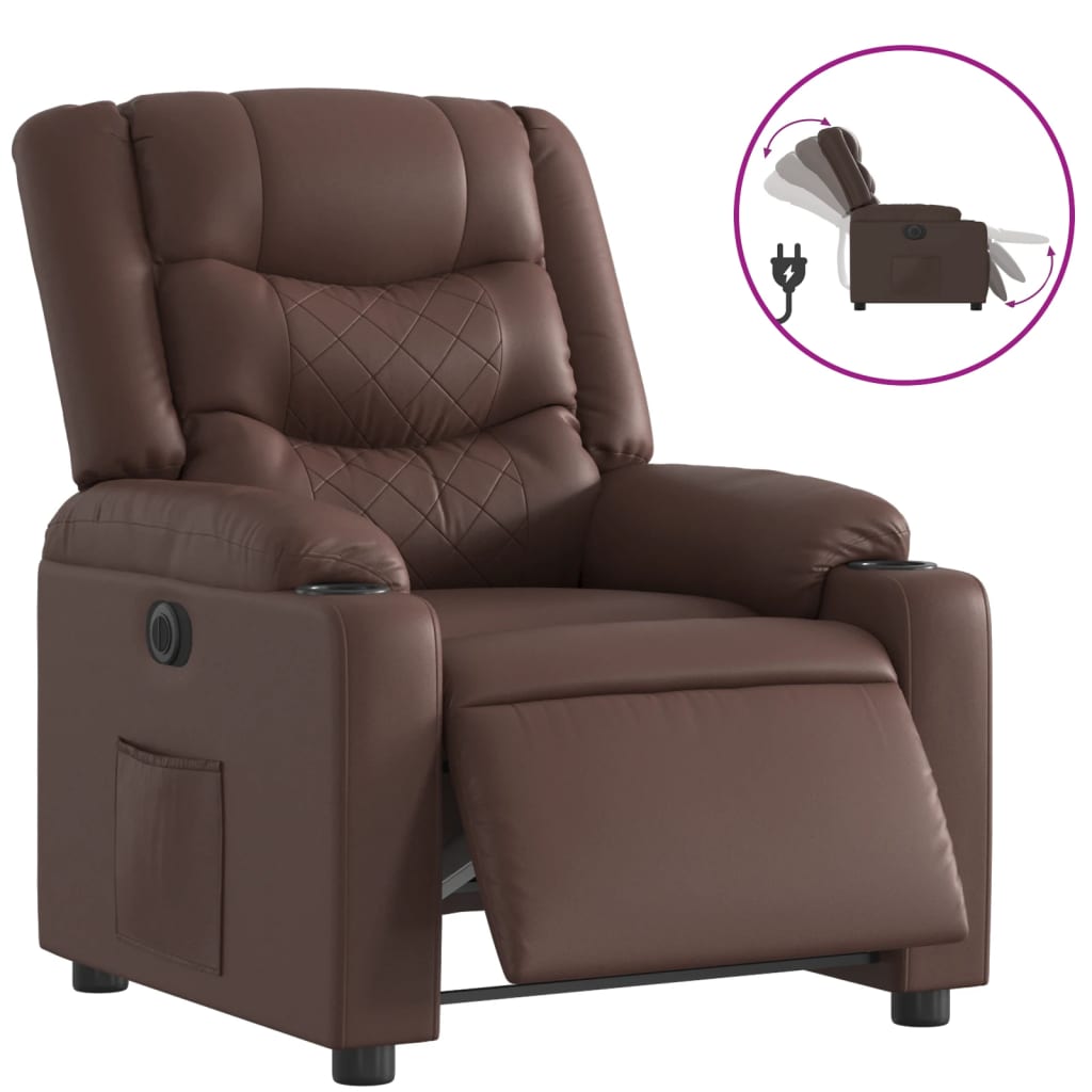 Fauteuil inclinable électrique Marron Similicuir - XIOS