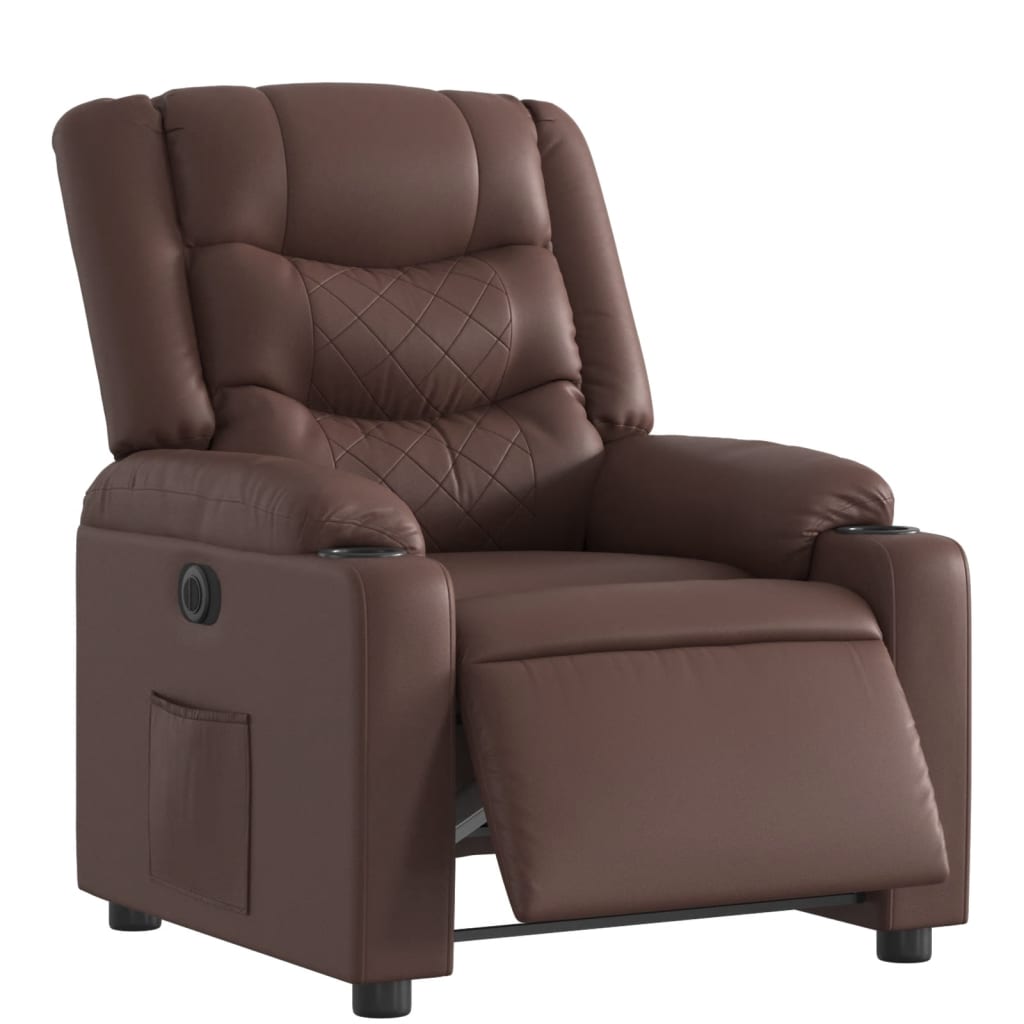 Fauteuil inclinable électrique Marron Similicuir - XIOS