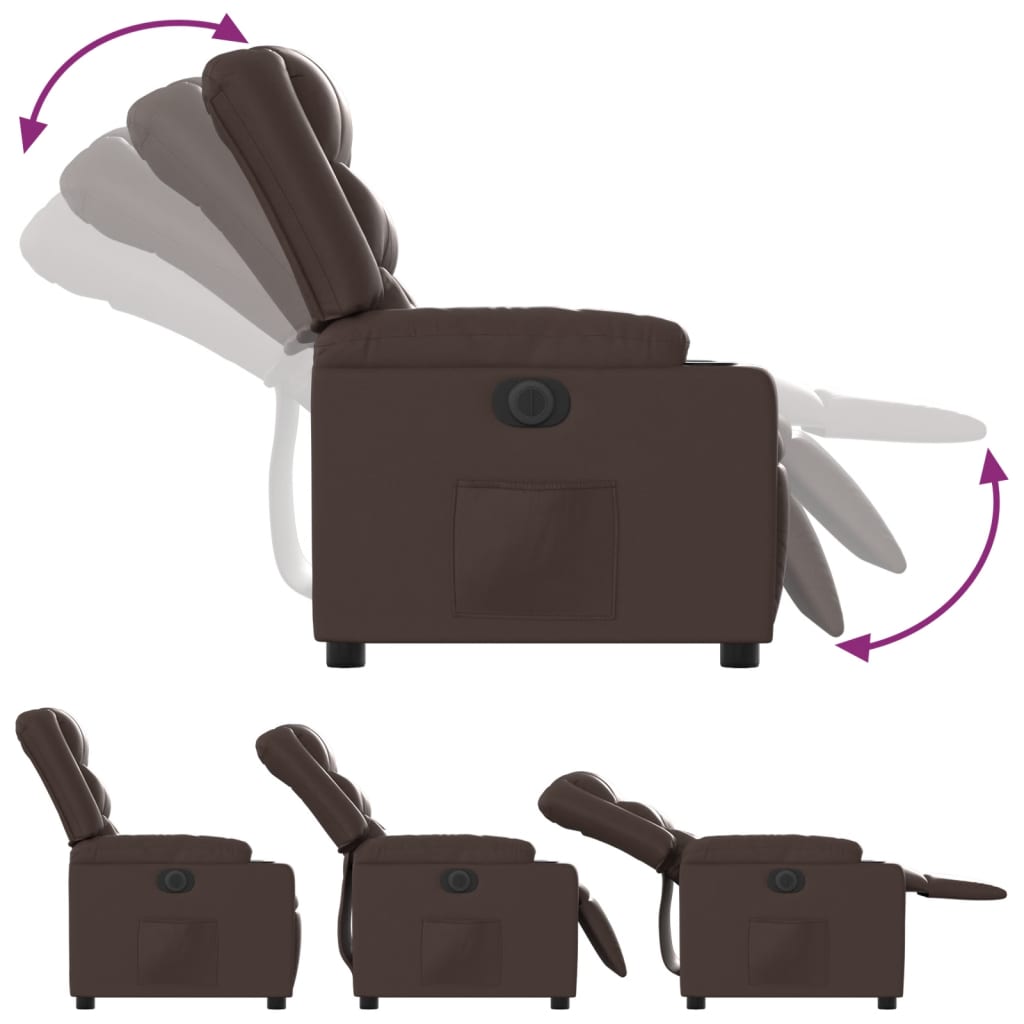 Fauteuil inclinable électrique Marron Similicuir - XIOS