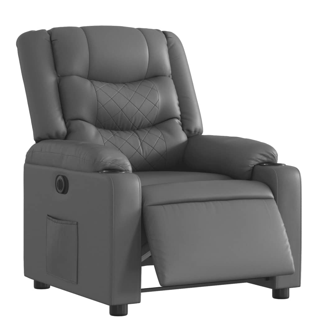 Fauteuil inclinable électrique Gris Similicuir - XIOS