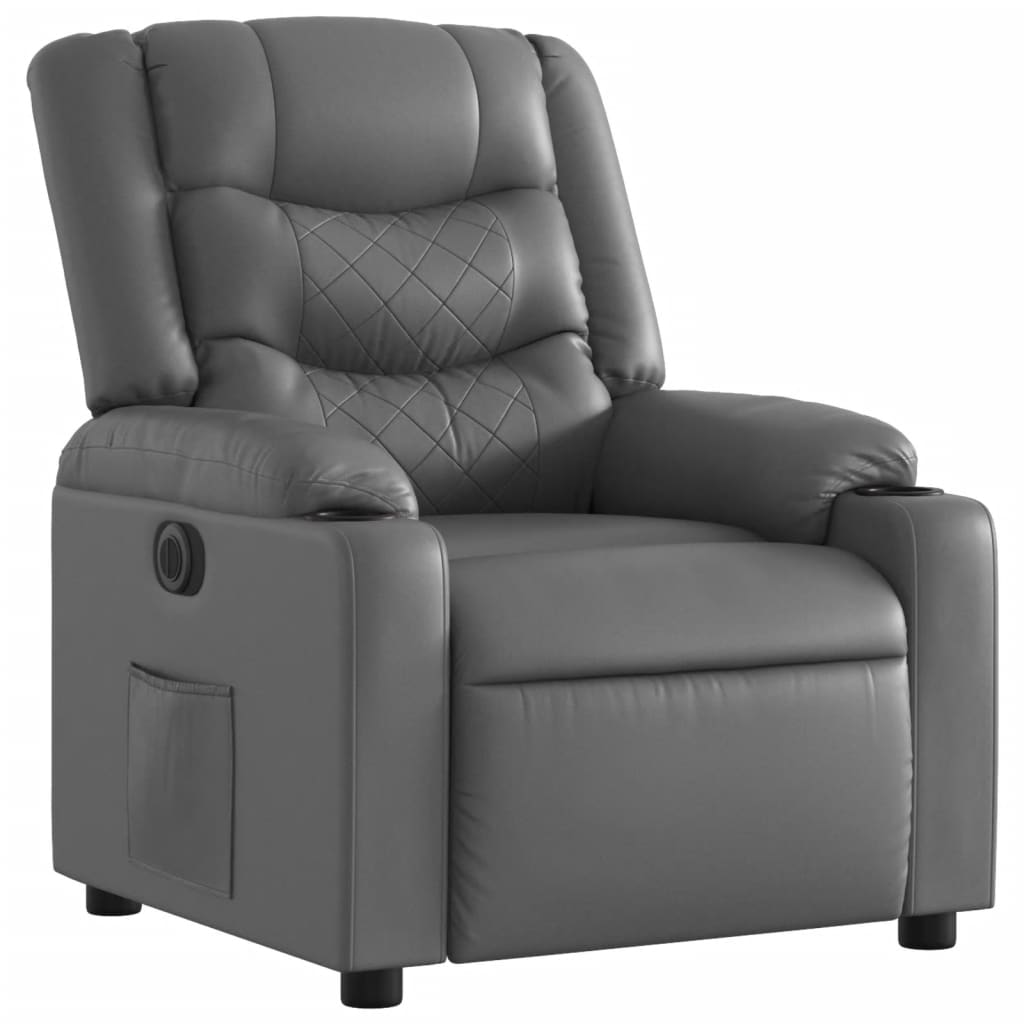Fauteuil inclinable électrique Gris Similicuir - XIOS