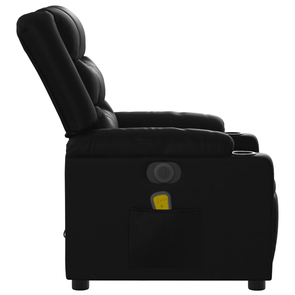 Fauteuil de massage inclinable électrique noir similicuir - XIOS