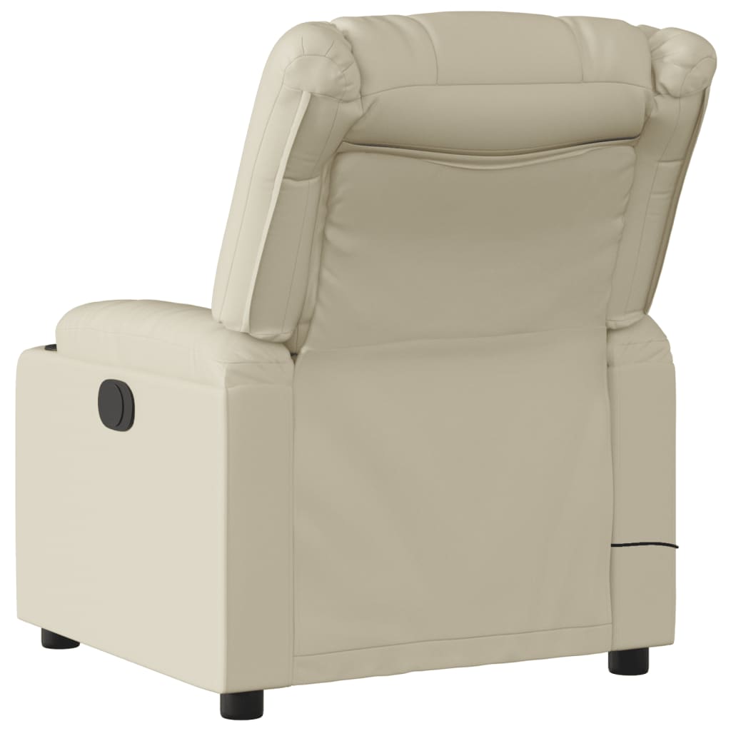 Fauteuil de massage inclinable électrique crème similicuir - XIOS