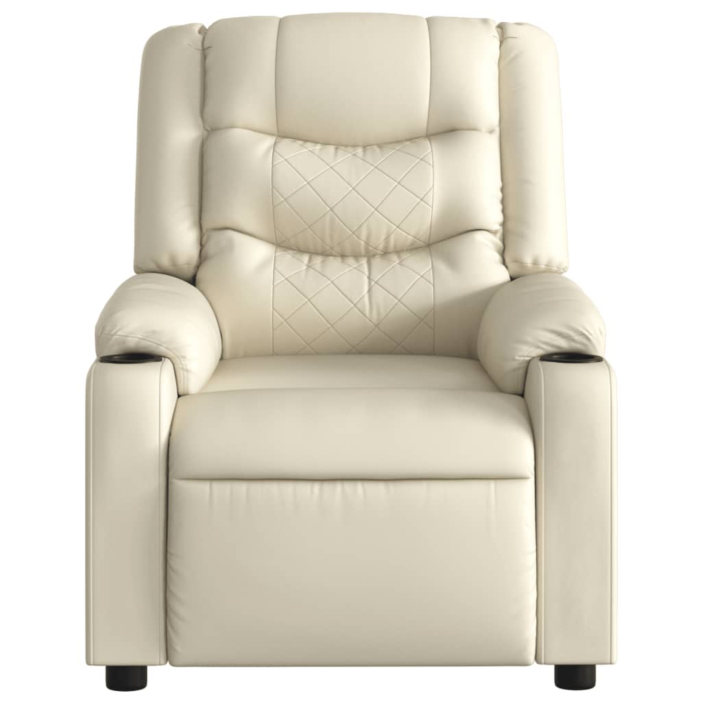 Fauteuil de massage inclinable électrique crème similicuir - XIOS