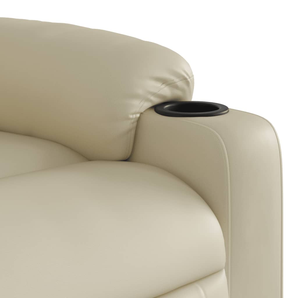 Fauteuil de massage inclinable électrique crème similicuir - XIOS