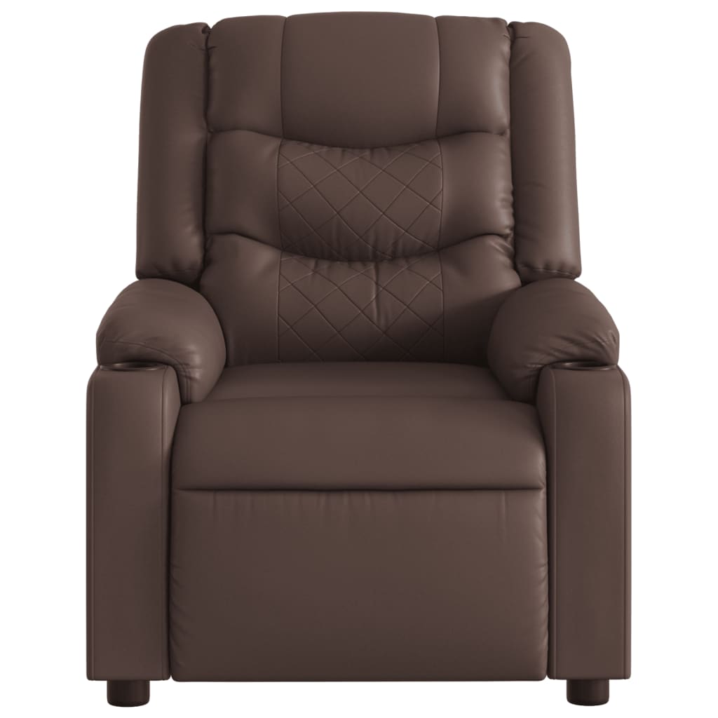 Fauteuil de massage inclinable électrique marron similicuir - XIOS