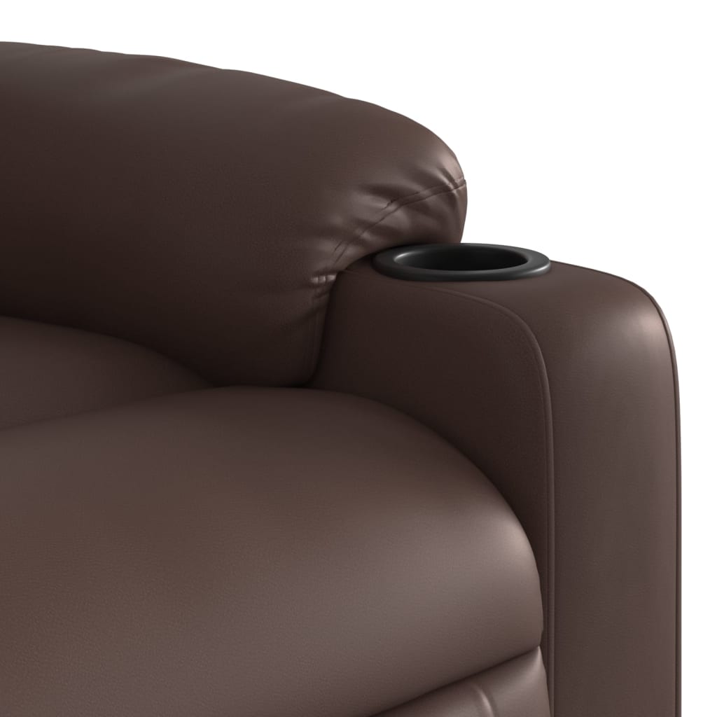 Fauteuil de massage inclinable électrique marron similicuir - XIOS