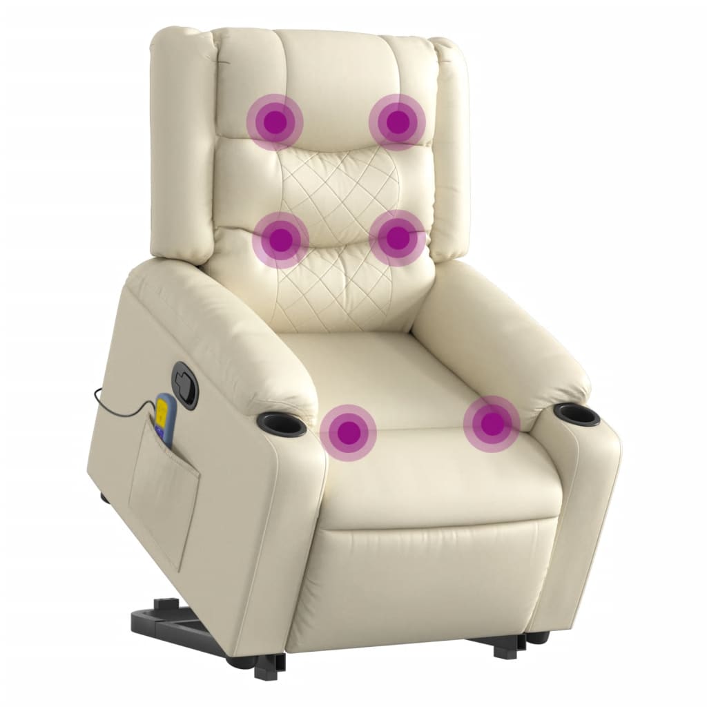 Fauteuil inclinable de massage Crème Similicuir - XIOS