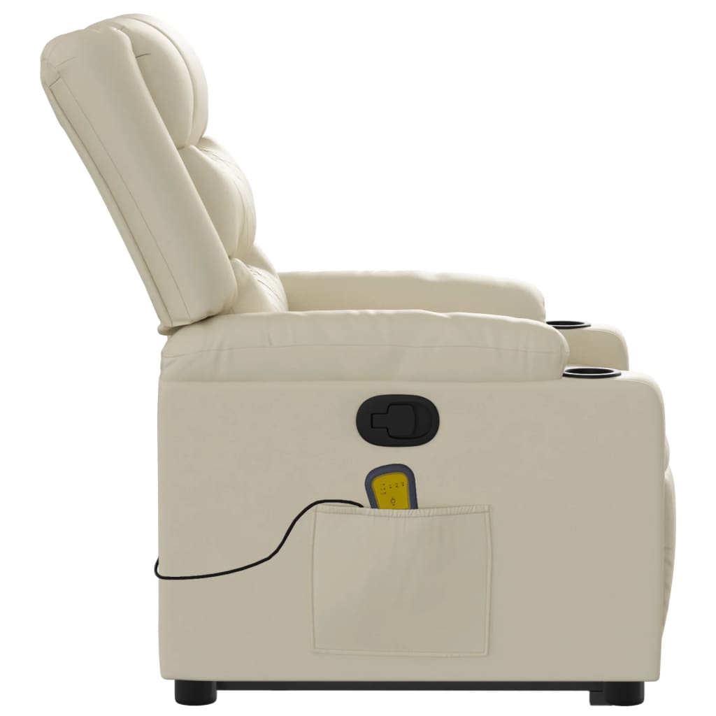 Fauteuil inclinable de massage Crème Similicuir - XIOS