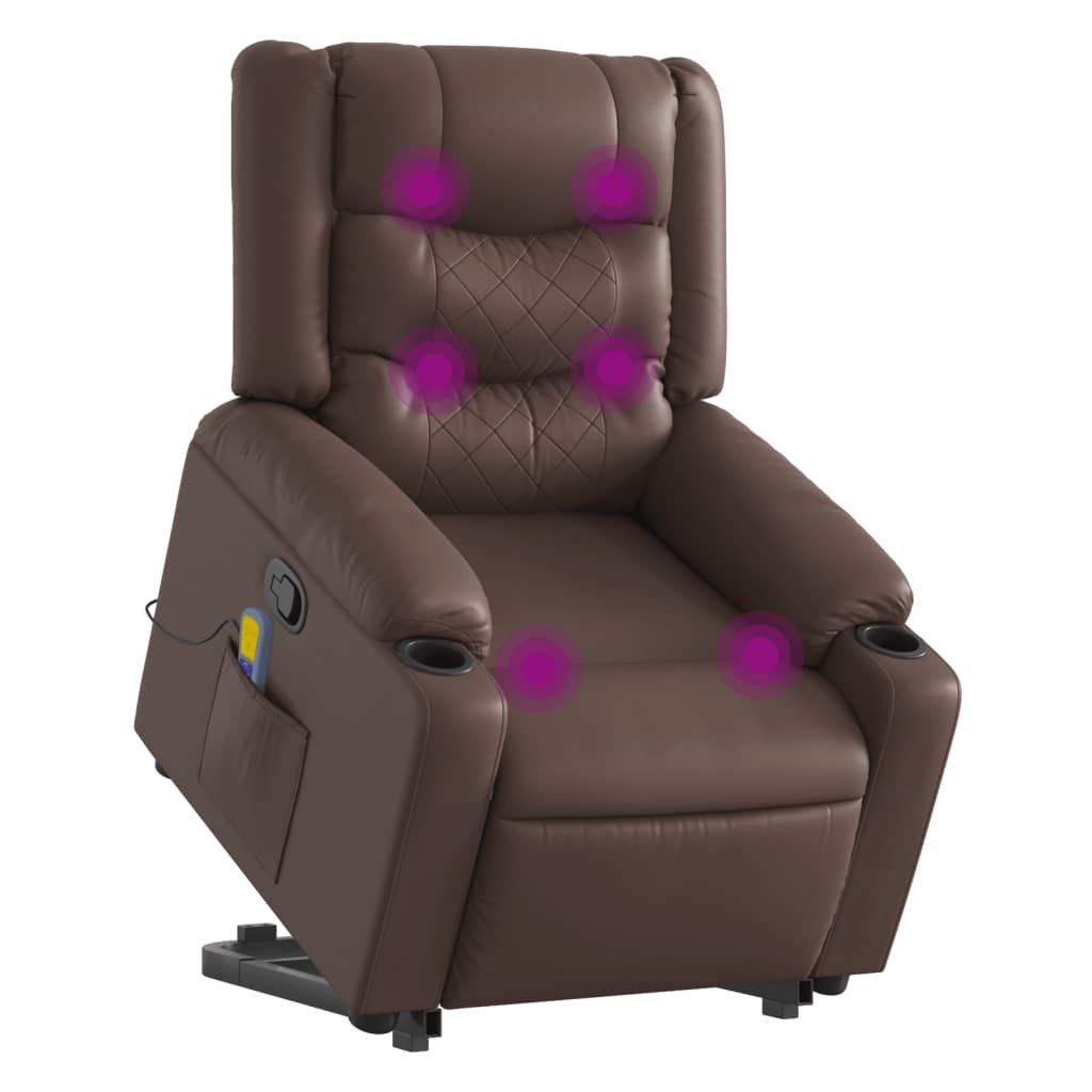 Fauteuil inclinable de massage Marron Similicuir - XIOS