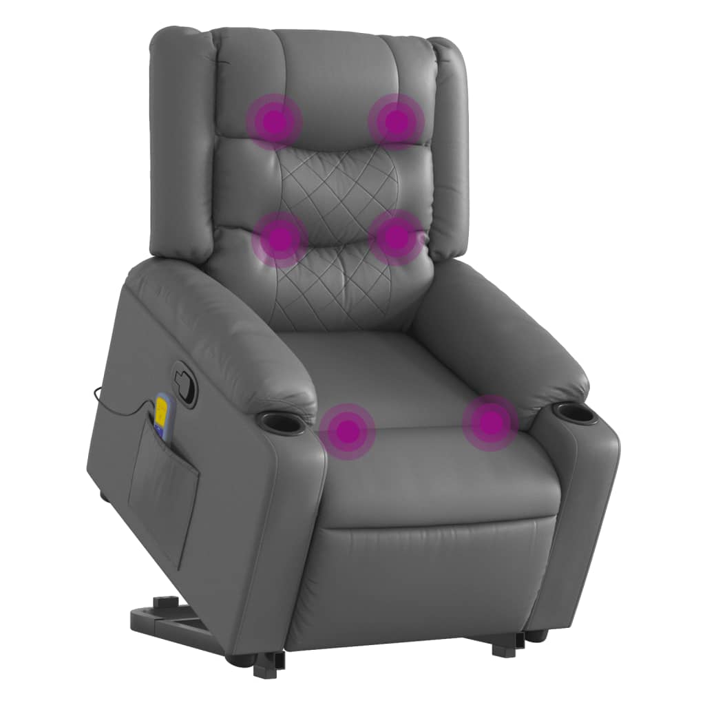 Fauteuil inclinable de massage Gris Similicuir - XIOS