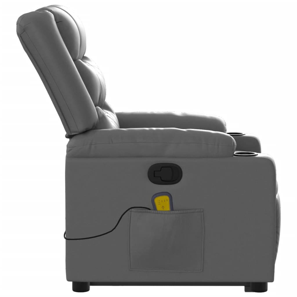 Fauteuil inclinable de massage Gris Similicuir - XIOS