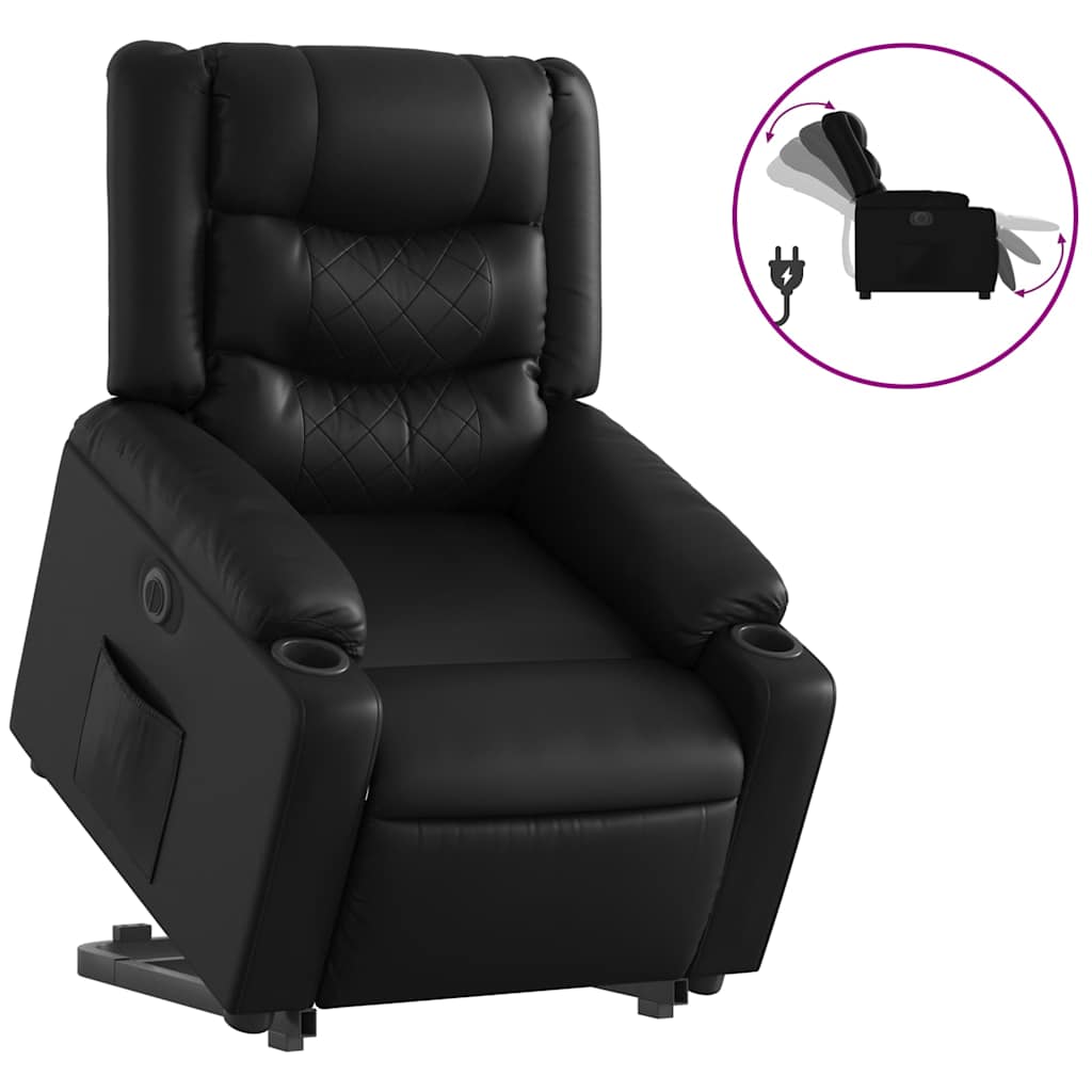 Fauteuil inclinable électrique noir similicuir - XIOS
