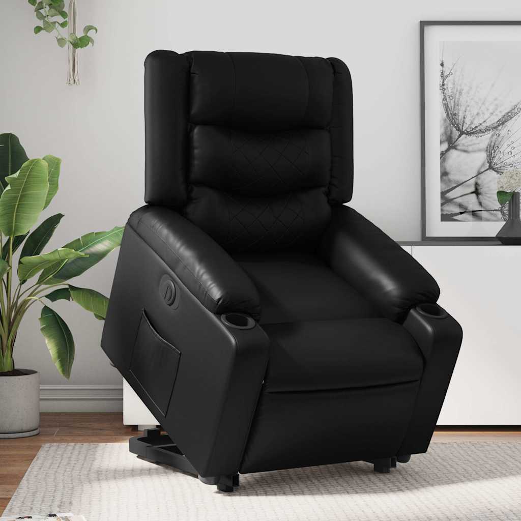Fauteuil inclinable électrique noir similicuir - XIOS
