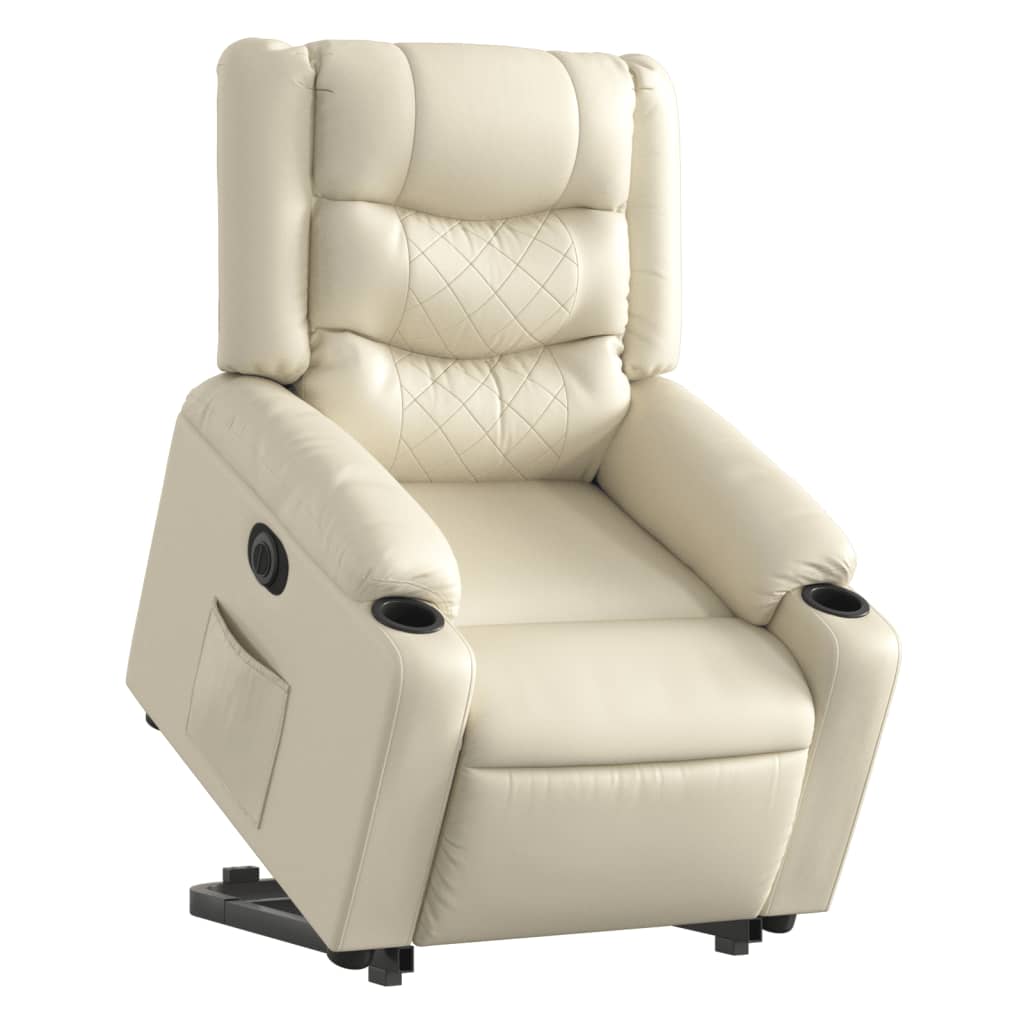 Fauteuil inclinable électrique crème similicuir - XIOS