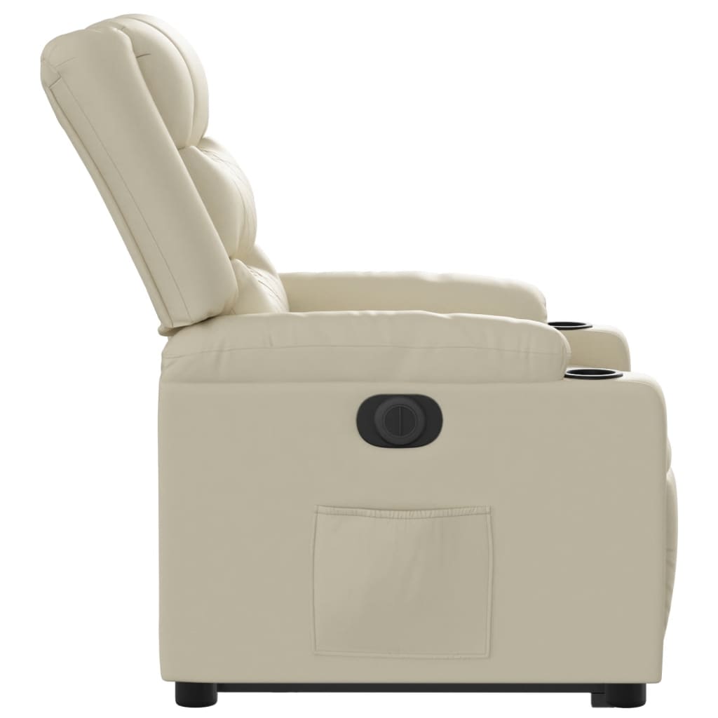 Fauteuil inclinable électrique crème similicuir - XIOS