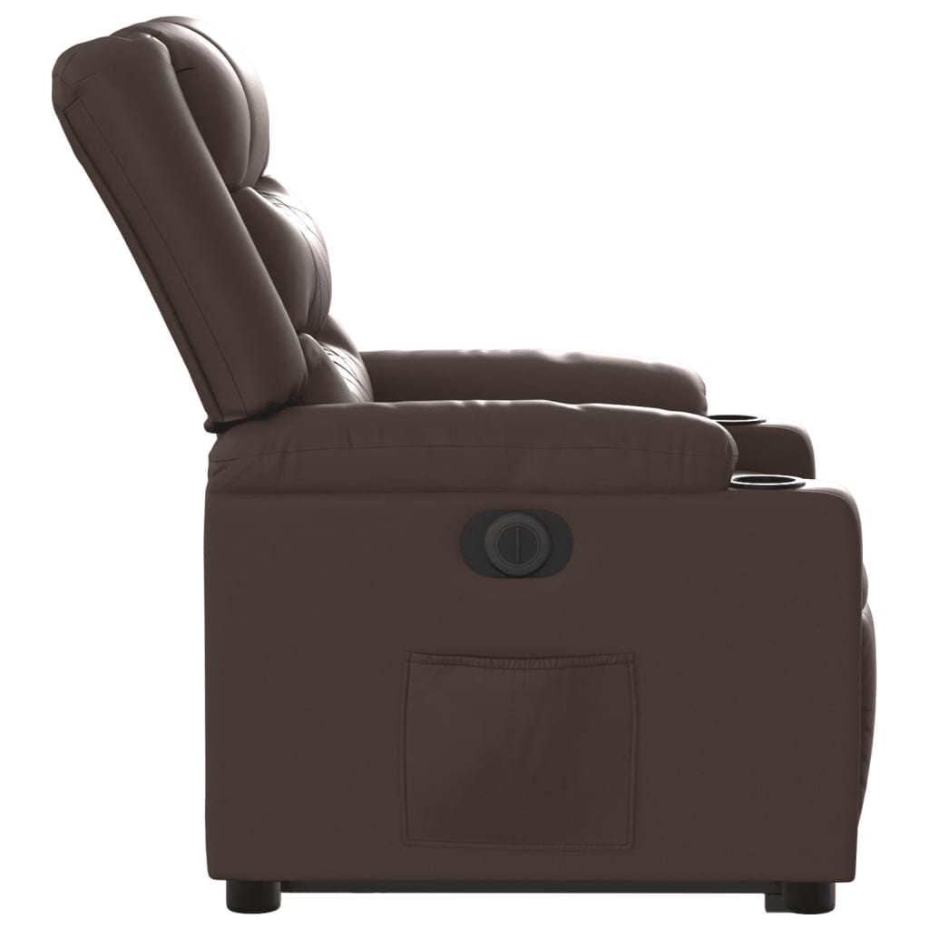 Fauteuil inclinable électrique marron similicuir - XIOS