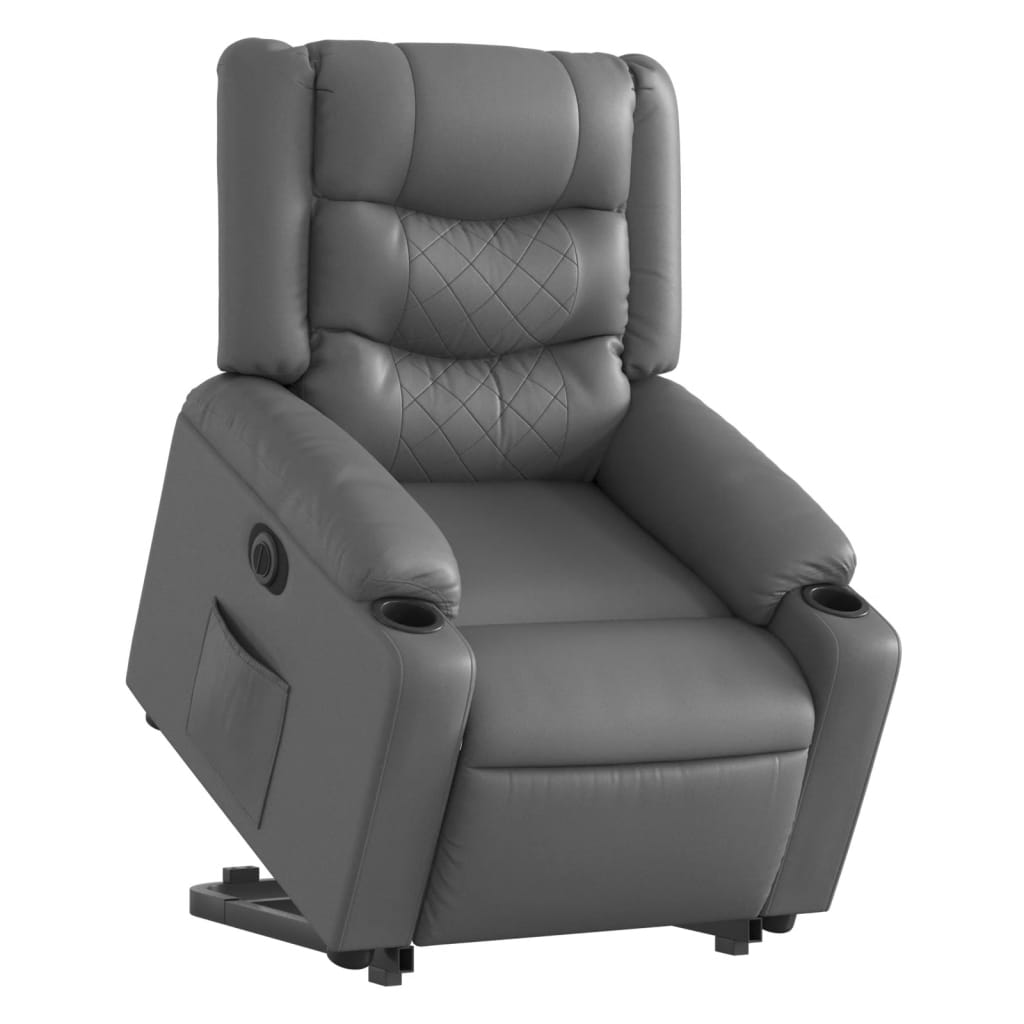 Fauteuil inclinable électrique gris similicuir - XIOS