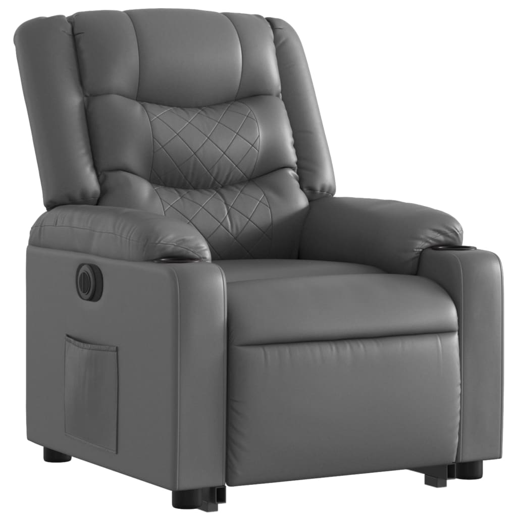 Fauteuil inclinable électrique gris similicuir - XIOS