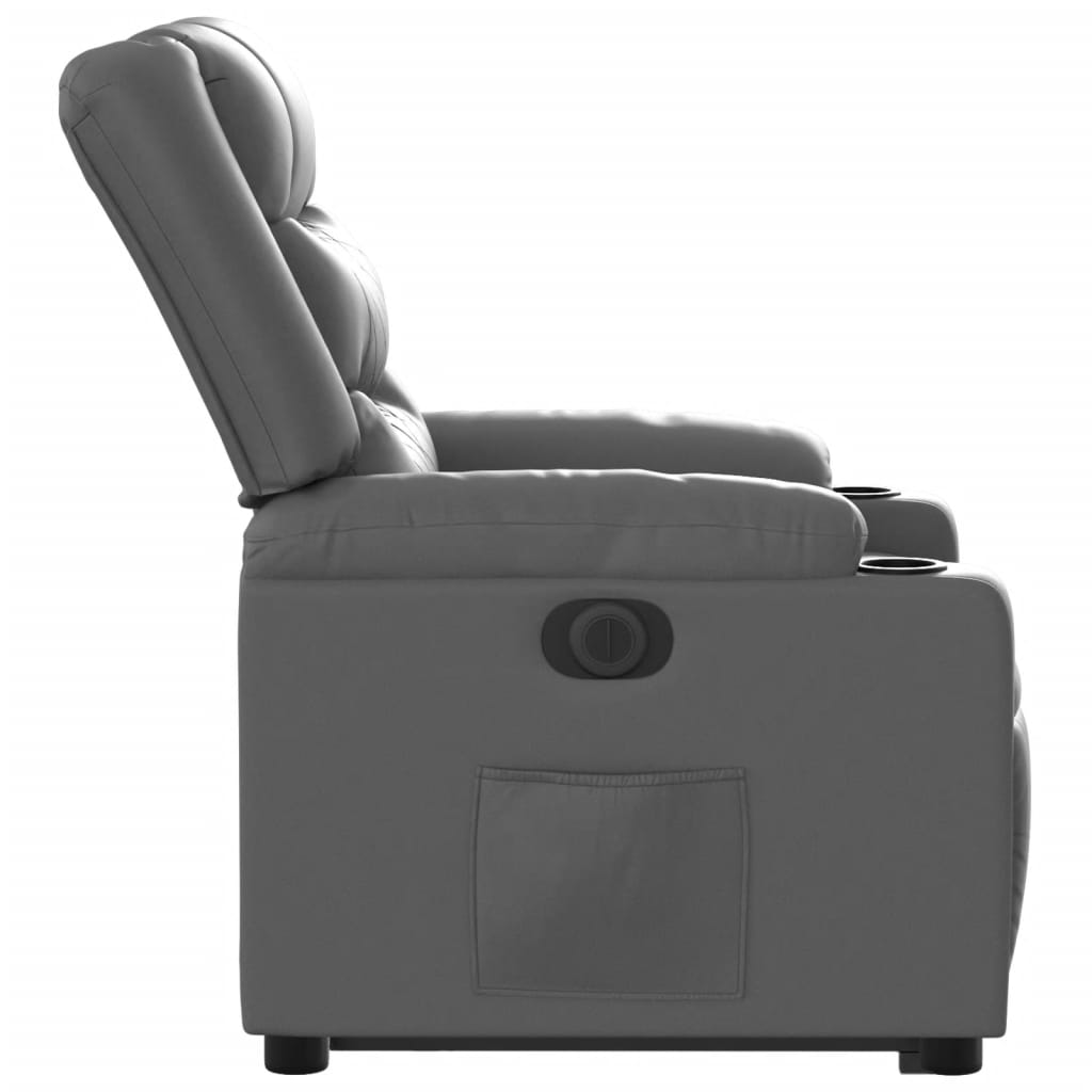 Fauteuil inclinable électrique gris similicuir - XIOS