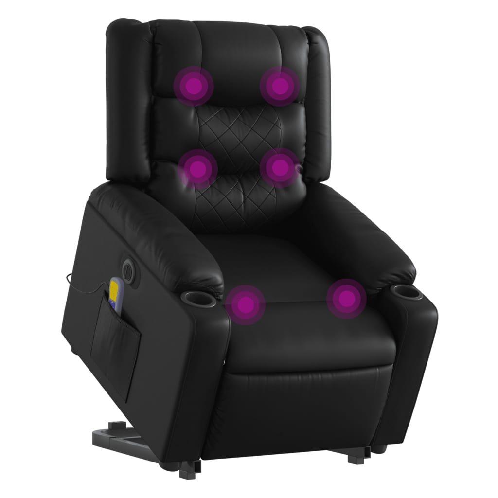 Fauteuil inclinable de massage électrique noir similicuir - XIOS