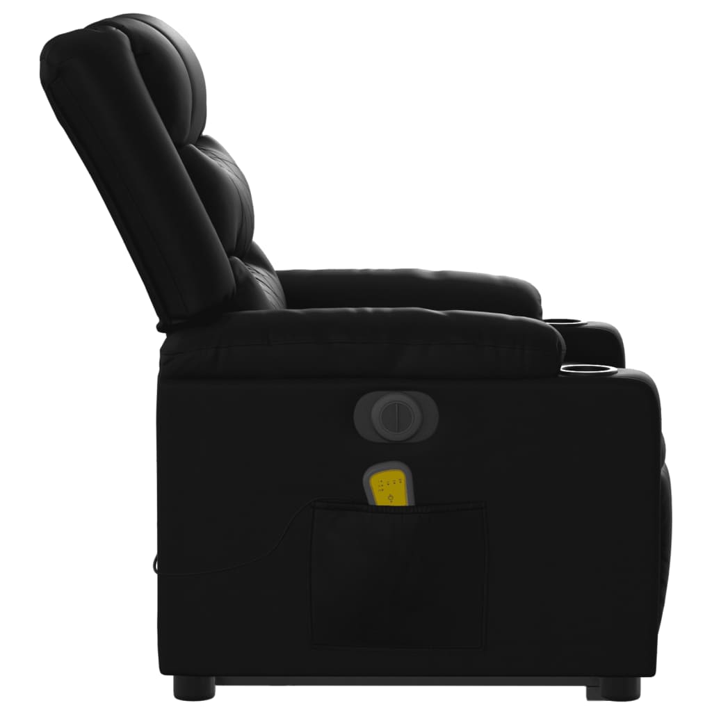Fauteuil inclinable de massage électrique noir similicuir - XIOS