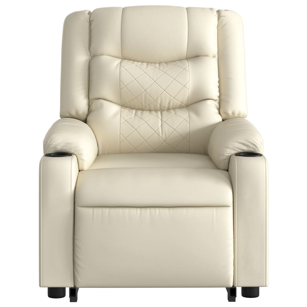 Fauteuil inclinable de massage électrique crème similicuir - XIOS