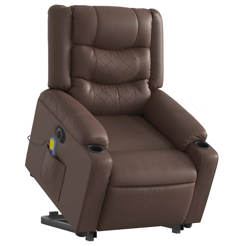 Fauteuil inclinable de massage électrique marron similicuir - XIOS