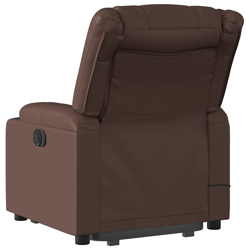 Fauteuil inclinable de massage électrique marron similicuir - XIOS