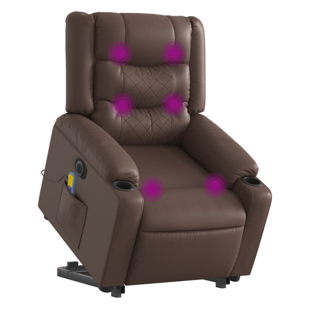 Fauteuil inclinable de massage électrique gris similicuir - XIOS