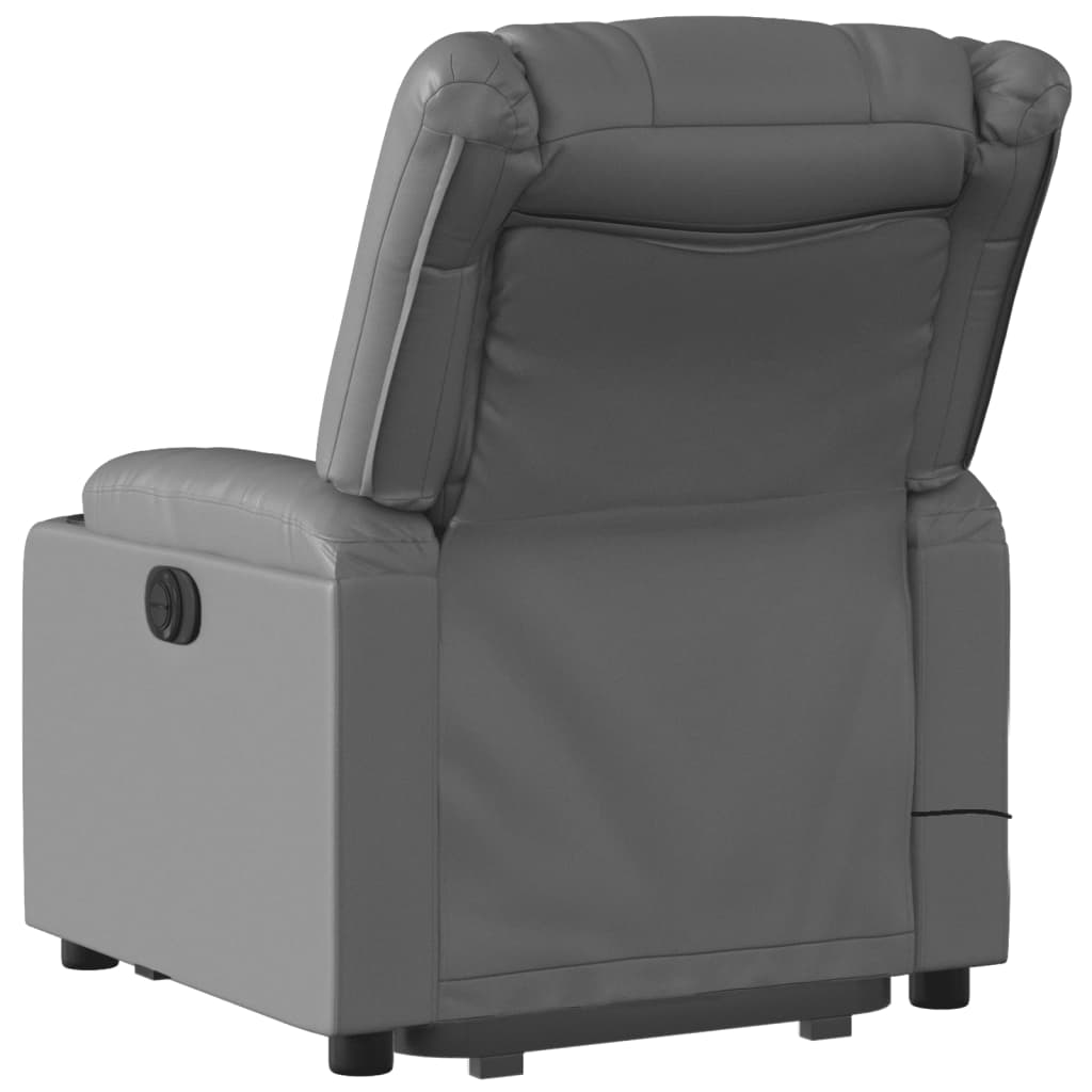 Fauteuil inclinable de massage électrique gris similicuir - XIOS