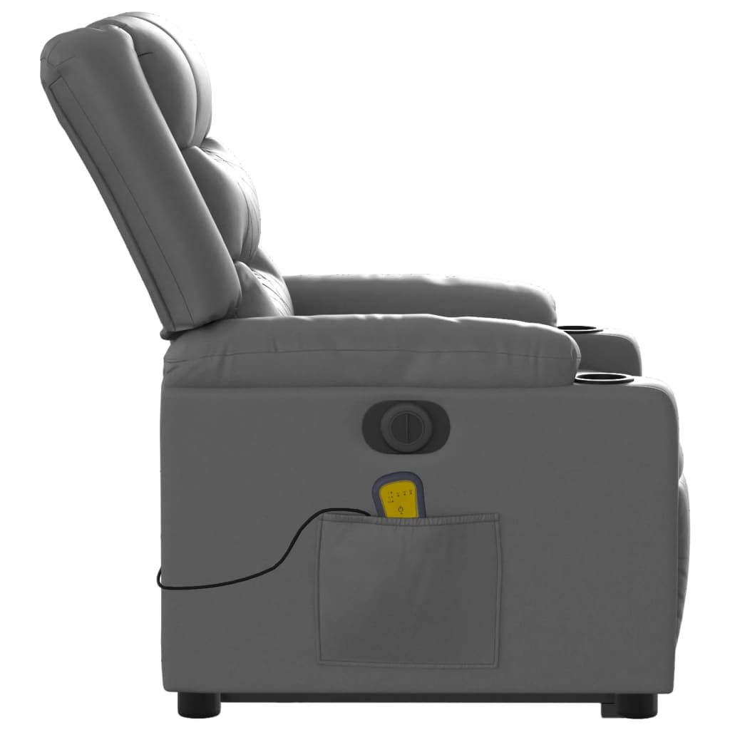Fauteuil inclinable de massage électrique gris similicuir - XIOS