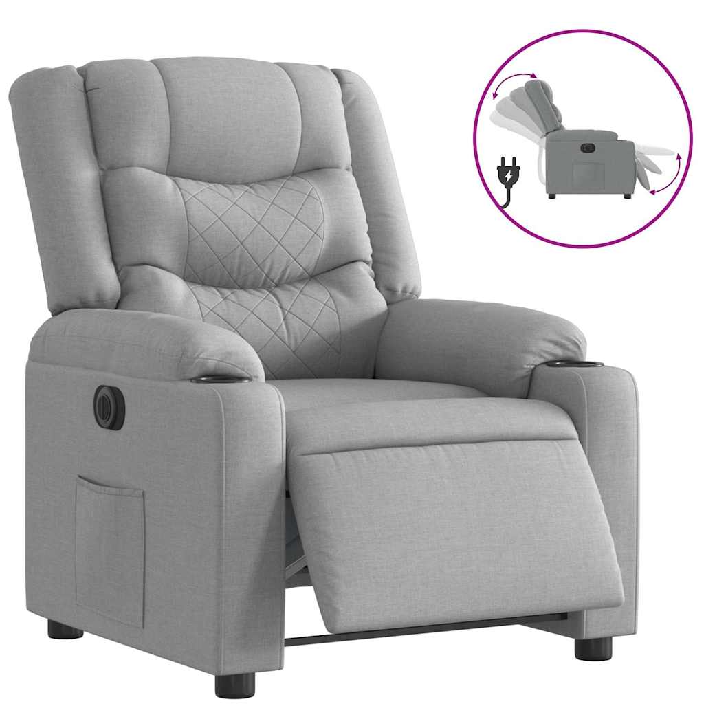 Fauteuil inclinable électrique Gris clair Tissu - XIOS