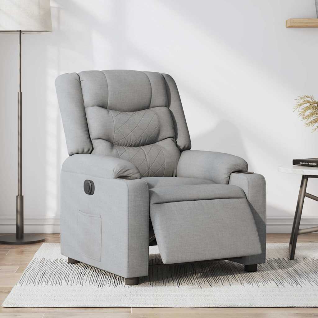 Fauteuil inclinable électrique Gris clair Tissu - XIOS