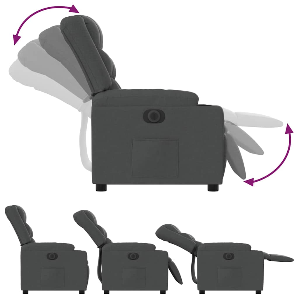 Fauteuil inclinable électrique Gris foncé Tissu - XIOS