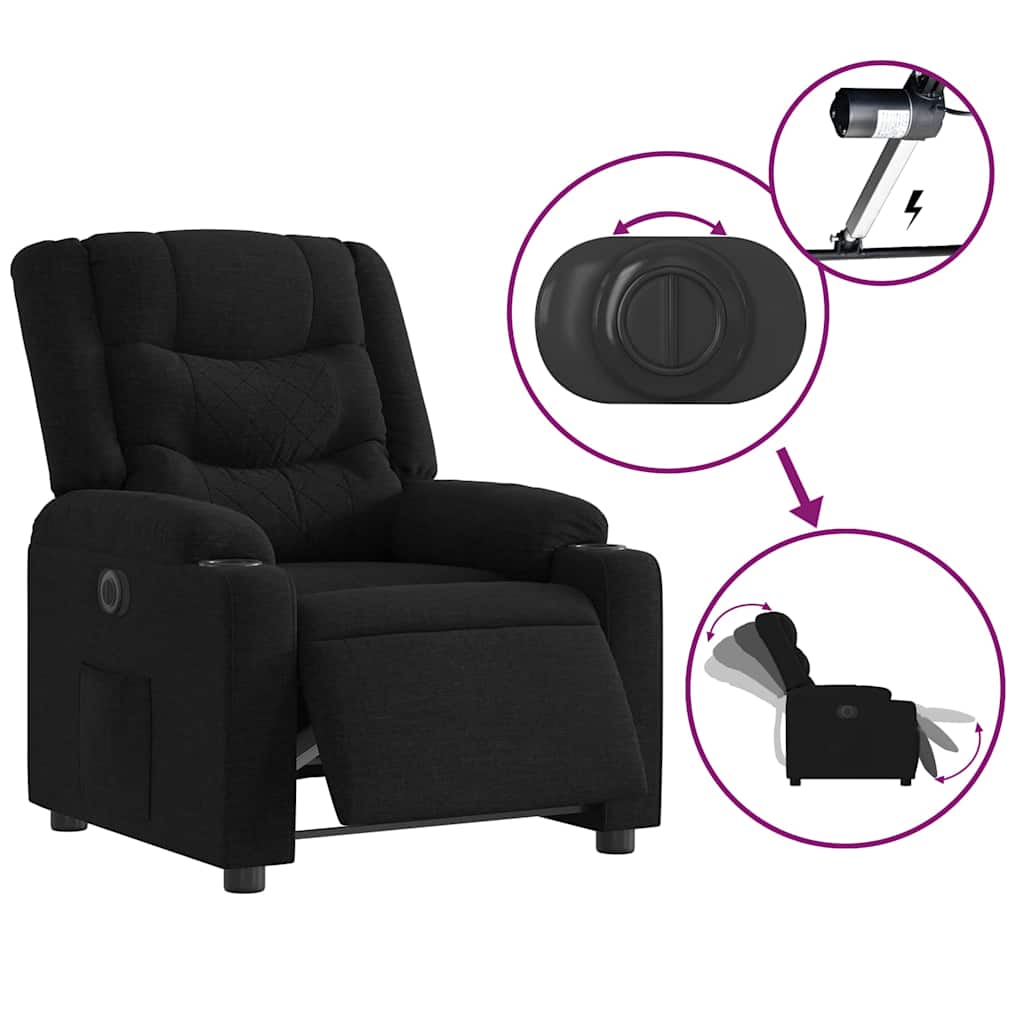 Fauteuil inclinable électrique Noir Tissu - XIOS