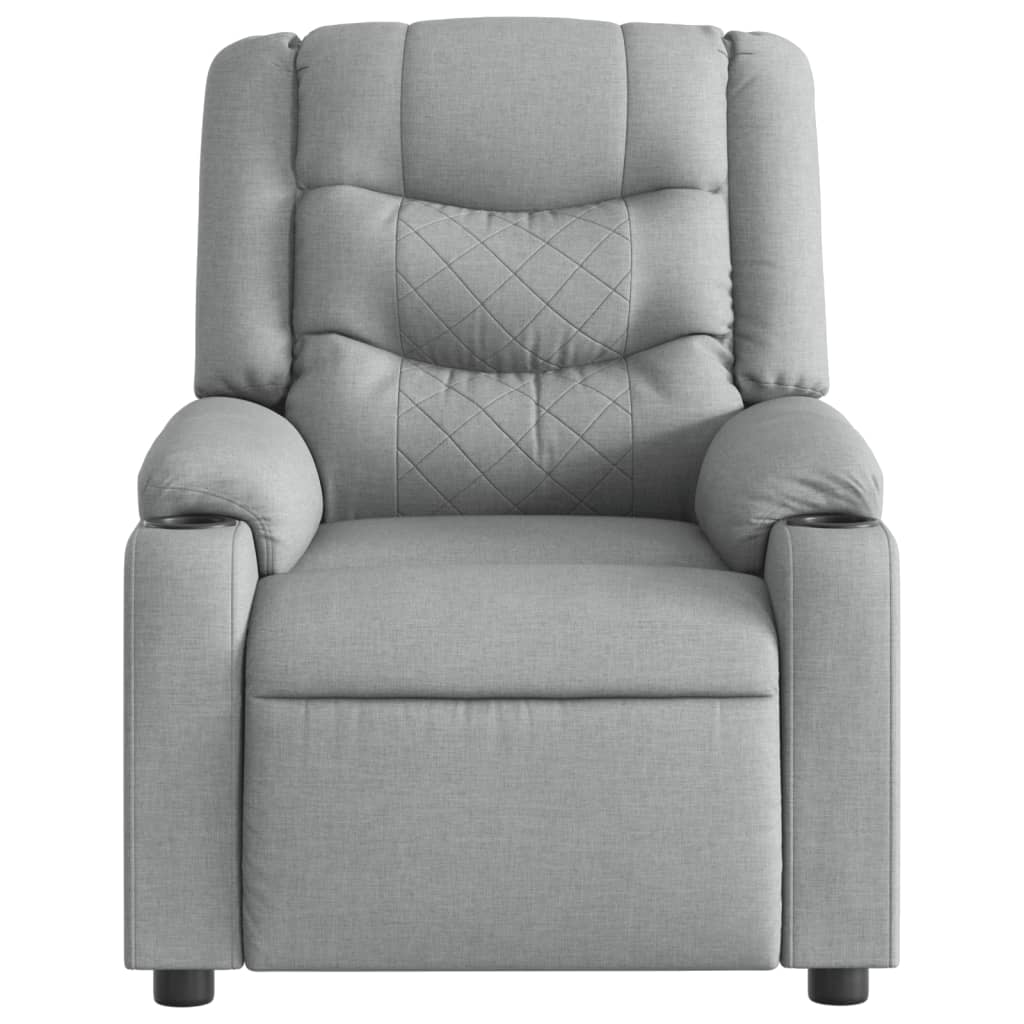 Fauteuil de massage inclinable électrique gris clair tissu - XIOS