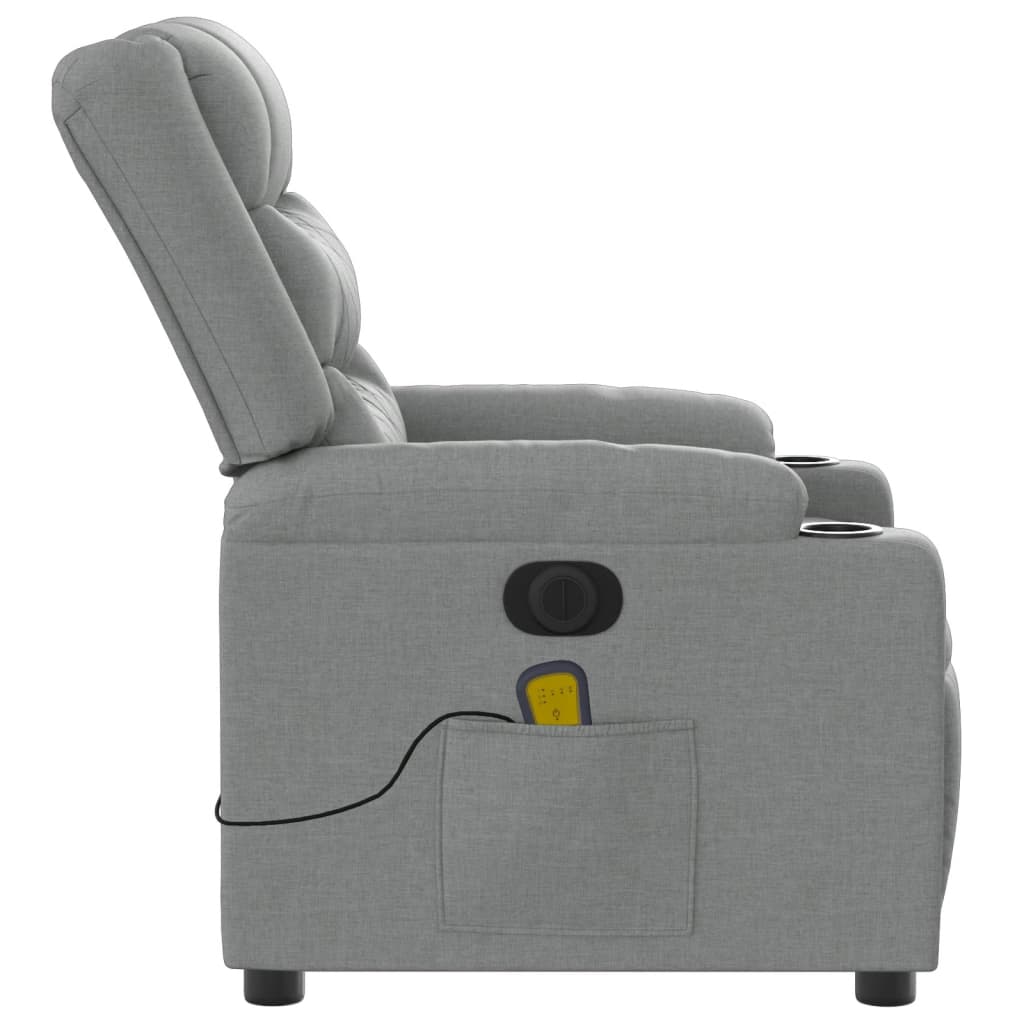 Fauteuil de massage inclinable électrique gris clair tissu - XIOS